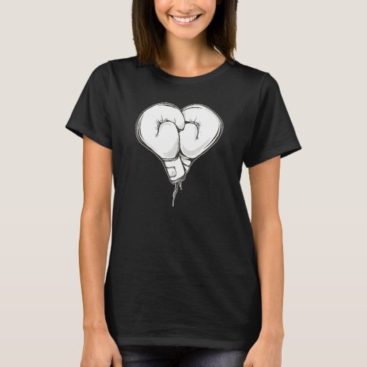 Boxing gloves with heart shape  partner for boxers tシャツ (正面)