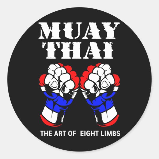 Boxing Hand Kickboxing The Art Of 8 Limbs Muay Tha ラウンドシール (正面)