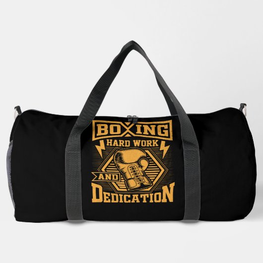 Boxing Hard Work And Dedication  ダッフルバッグ (裏面)
