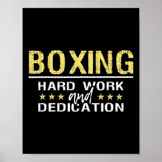 Boxing Hard Work And Dedication - Kickboxing Gym B ポスター (正面)