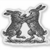 Boxing Hares – Haunted Ink Woodland Duel シール (正面)