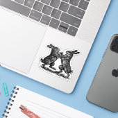 Boxing Hares – Haunted Ink Woodland Duel シール (ノートパソコンとiPhone)