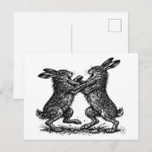 Boxing Hares – Haunted Ink Woodland Duel ポストカード (正面/裏面)