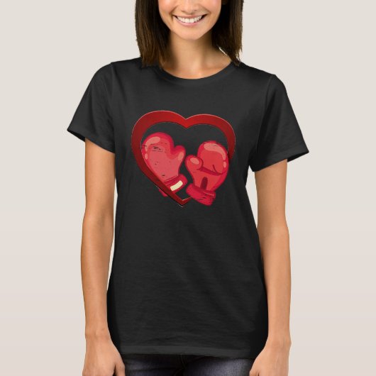 Boxing Heart Valentine's Day Mens Womens Teen Boys Tシャツ (正面)