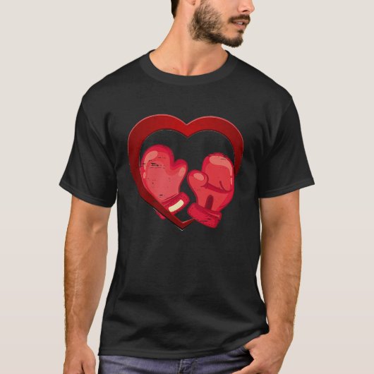 Boxing Heart Valentine's Day Mens Womens Teen Boys Tシャツ (正面)