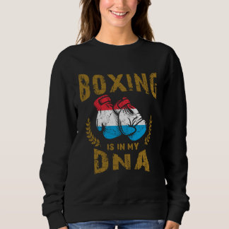 Boxing is in my D N A Luxembourg Flag Boxing Glove スウェットシャツ