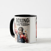 “Boxing – It’s Cheaper Than Therapy Mug” マグカップ (正面左)