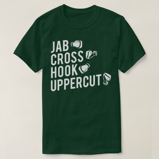 Boxing  Jab Cross Hook Uppercut Boxer  Tシャツ (デザイン正面)
