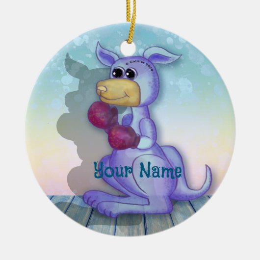 Boxing Kangaroo ornament  セラミックオーナメント (正面)