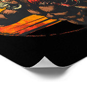 Boxing Lion Portrait Motif Wildlife Kickboxing Lov ポスター (角)