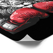 Boxing Lion Portrait Motif Wildlife Kickboxing Lov ポスター (角)