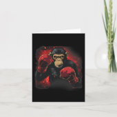 Boxing Monkey With Boxing Gloves Kickboxing Funny  カード (正面)