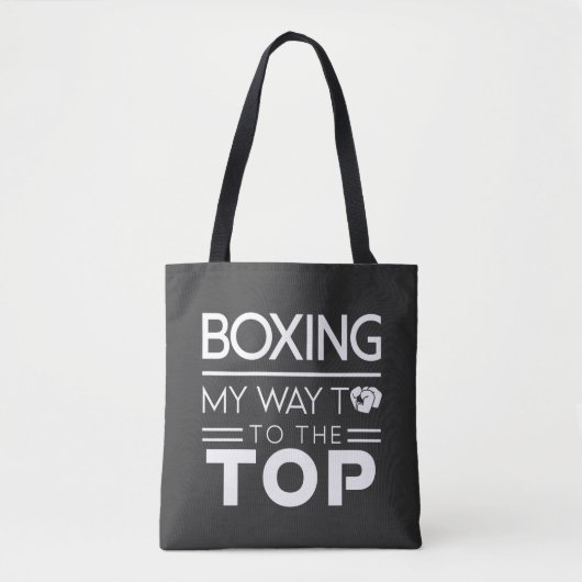 Boxing Motivation Quote Bold Minimal Typography トートバッグ (正面)