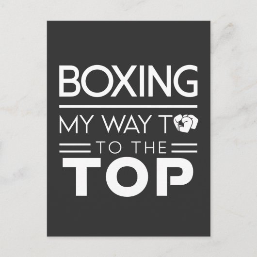 Boxing Motivation Quote Bold Minimal Typography ポストカード (正面)