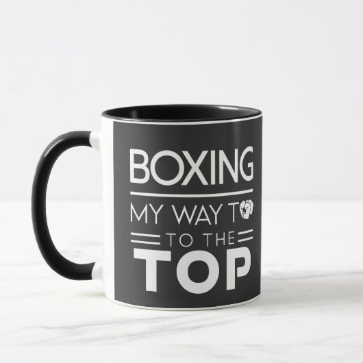 Boxing Motivation Quote Bold Minimal Typography マグカップ (左)