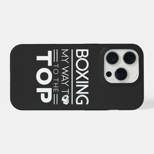 Boxing Motivation Quote Bold Minimal Typography iPhoneケース (裏面横)