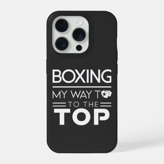 Boxing Motivation Quote Bold Minimal Typography iPhoneケース (裏面)