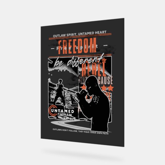 Boxing Motivation Rebel Fighter Gym Decor アクリルサイン (傾斜)