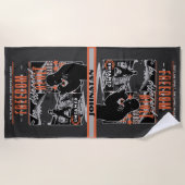 Boxing Motivation Rebel Fighter Gym Training ビーチタオル (正面)