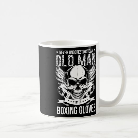 Boxing Never Underestimate An Old Man With Boxing  コーヒーマグカップ (右)