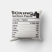 Boxing Nutrition Facts Throw Pillow Gift for Boxer クッション (裏面)