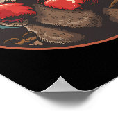 Boxing Otter With Boxing Gloves Kickboxing Funny B ポスター (角)