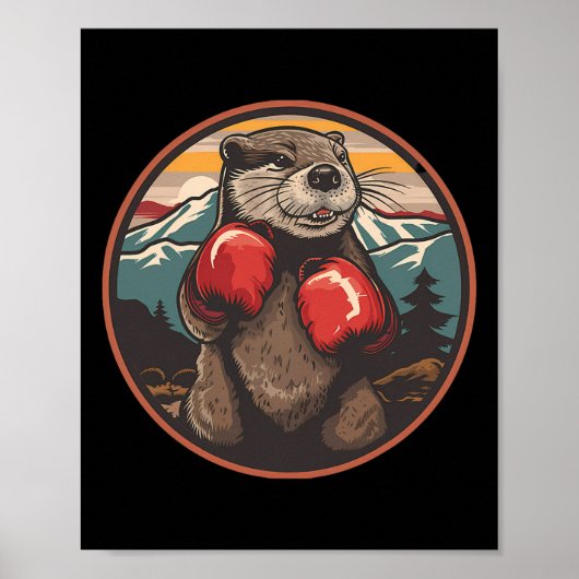 Boxing Otter With Boxing Gloves Kickboxing Funny B ポスター (正面)