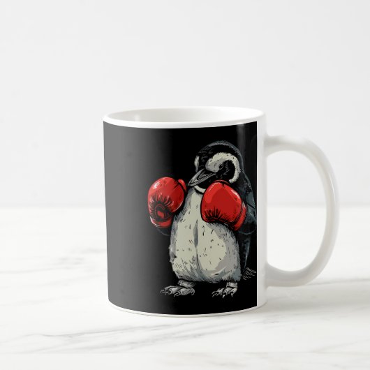 Boxing Penguin With Boxing Gloves Kickboxing Funny コーヒーマグカップ (右)