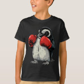 Boxing Penguin With Boxing Gloves Kickboxing Funny Tシャツ (正面)