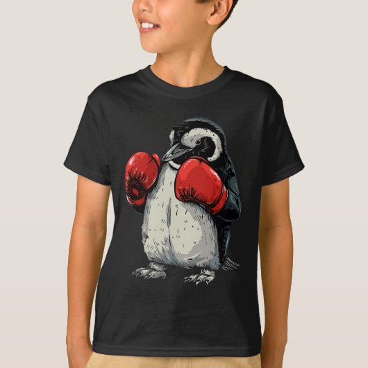 Boxing Penguin With Boxing Gloves Kickboxing Funny Tシャツ (正面)