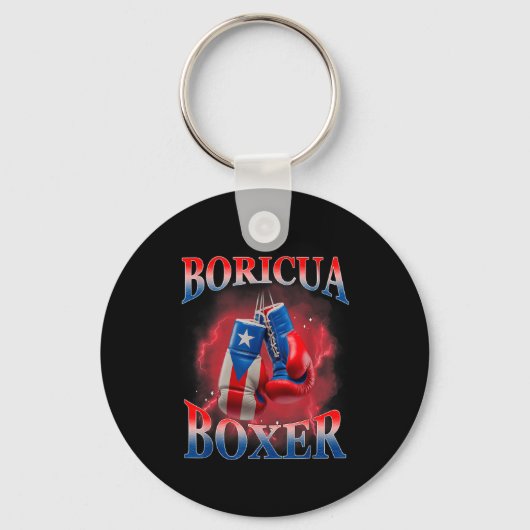 Boxing Puerto Rico Boricua Boxer Puerto Rican  キーホルダー (正面)