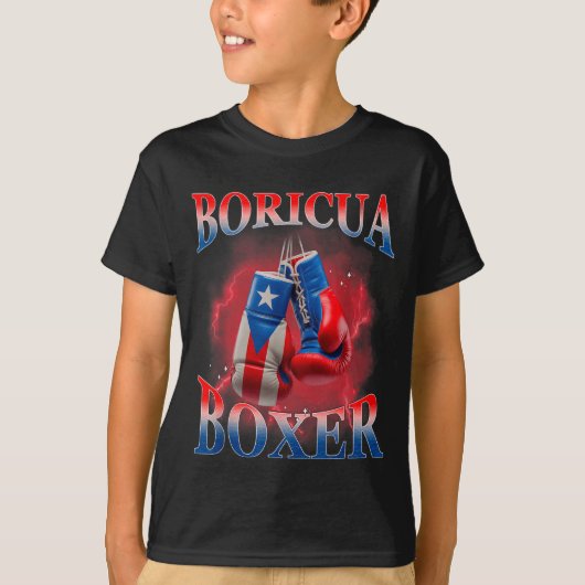 Boxing Puerto Rico Boricua Boxer Puerto Rican  Tシャツ (正面)