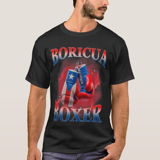 Boxing Puerto Rico Boricua Boxer Puerto Rican  Tシャツ (正面)