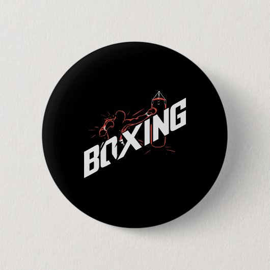 Boxing Punching Byg Boxing Kickboxing Boxing Lover 缶バッジ (正面)