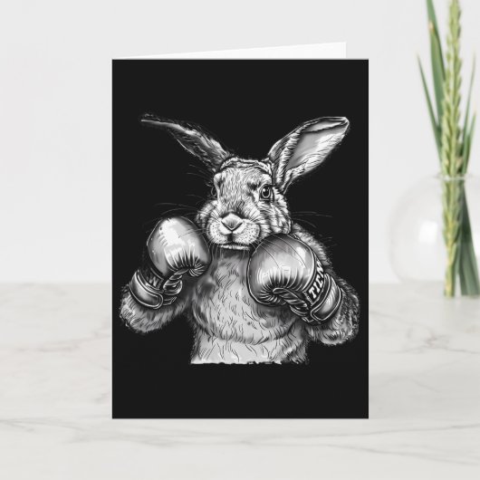 Boxing Rabbit Boxing Gloves Kickboxing Funny Boxer カード (正面)