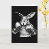 Boxing Rabbit Boxing Gloves Kickboxing Funny Boxer カード (黄色い花)