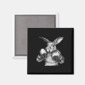 Boxing Rabbit Boxing Gloves Kickboxing Funny Boxer マグネット (正面/裏面)