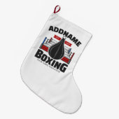 Boxing Ring ADD NAME Boxer Gym Speed Bag ラージクリスマスストッキング (正面 (吊り時))