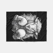 Boxing Sheep With Boxing Gloves Kickboxing Funny B フリースブランケット (正面(横))