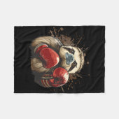 Boxing Sloth With Boxing Gloves Kickboxing Funny B フリースブランケット (正面(横))