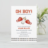 Boxing Sport Little Champion Baby Shower 招待状 (スタンド正面)