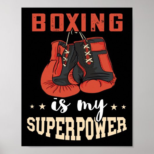 Boxing Superpower Boxing Gloves Kickboxer Kickboxi ポスター (正面)