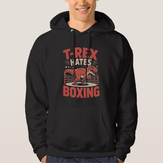 Boxing T-Rex Dinosaur T-Rex Hates Boxing パーカ (正面)