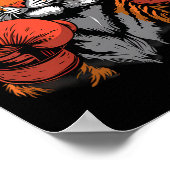 Boxing Tiger Lover Boxing Gloves Kickboxing Funny  ポスター (角)