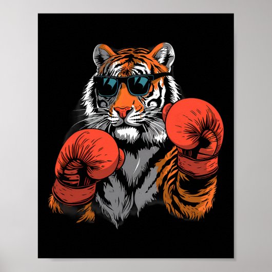 Boxing Tiger Lover Boxing Gloves Kickboxing Funny  ポスター (正面)