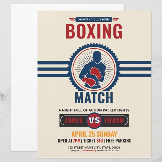 Boxing Tournament Flyer Template (正面/裏面)