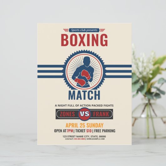 Boxing Tournament Flyer Template (スタンド正面)