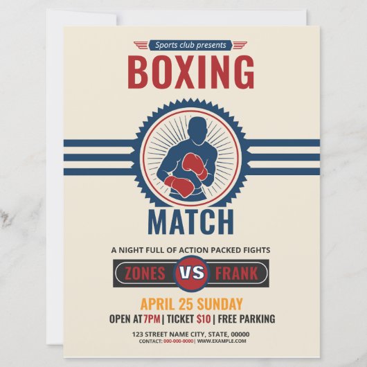 Boxing Tournament Flyer Template (正面)