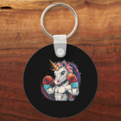 Boxing Unicorn With Boxing Gloves Kickboxing Funny キーホルダー (正面)