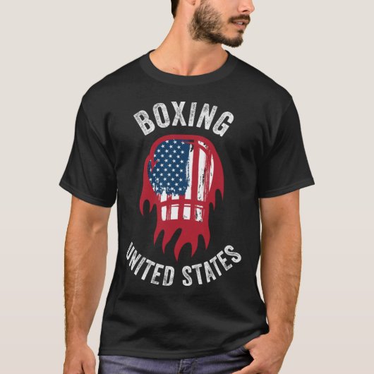 Boxing USA Support the Team USA Flag Boxer Tシャツ (正面)